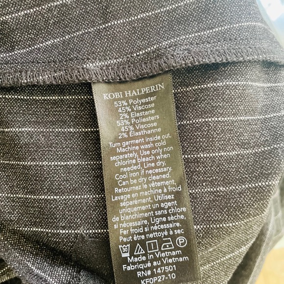 Kobi Halperin Women’s Gray Striped  Pants Cropped Slim Chino NWOT - Picture 7 of 7